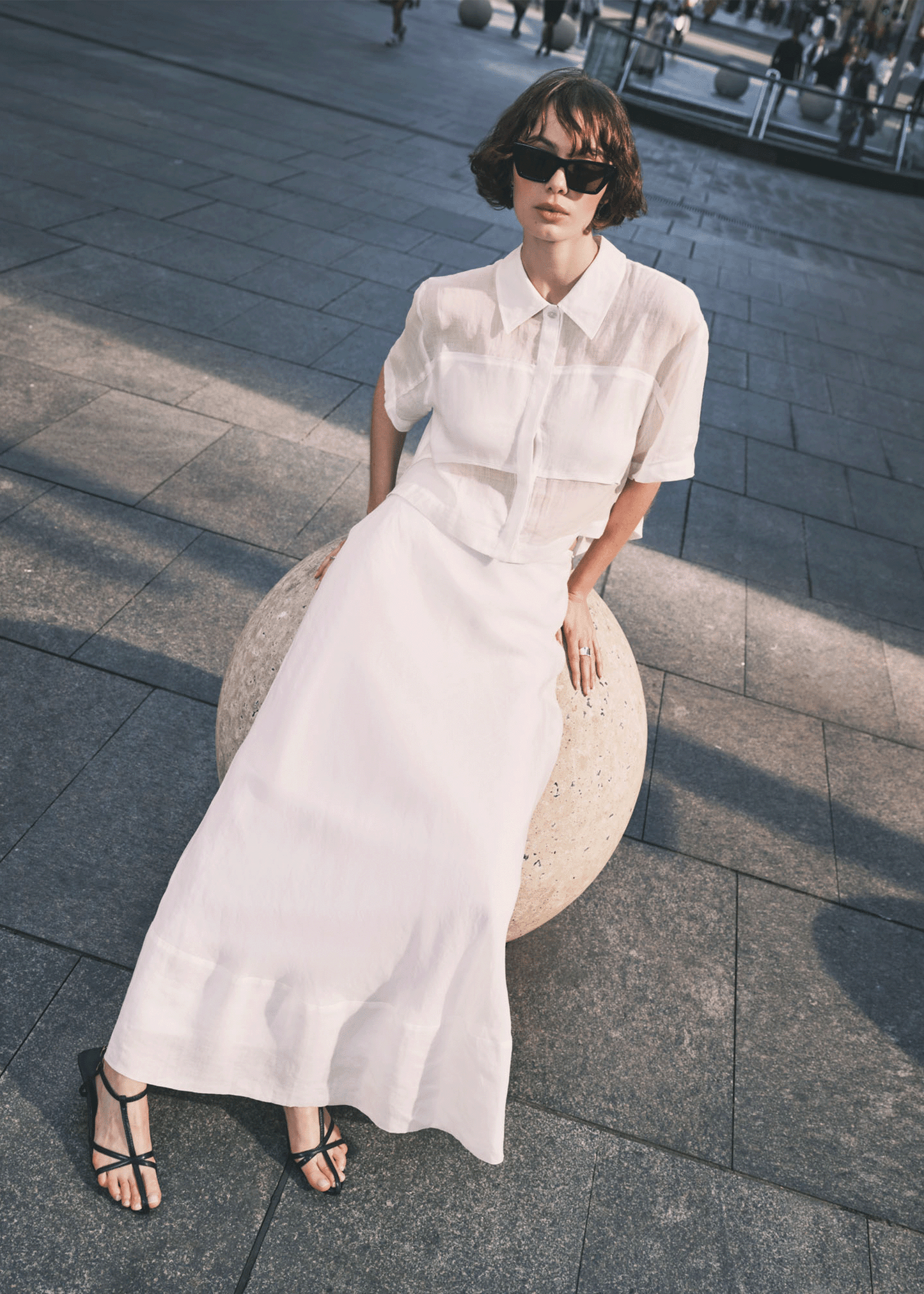 AIRE RAMIE CROP SHIRT