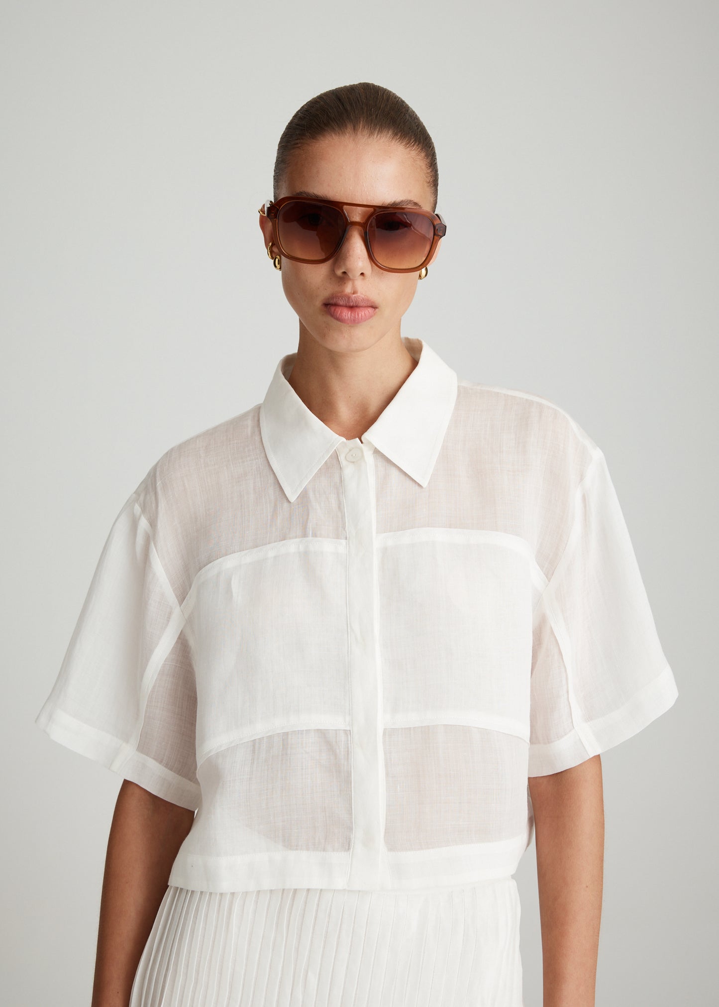 AIRE RAMIE CROP SHIRT