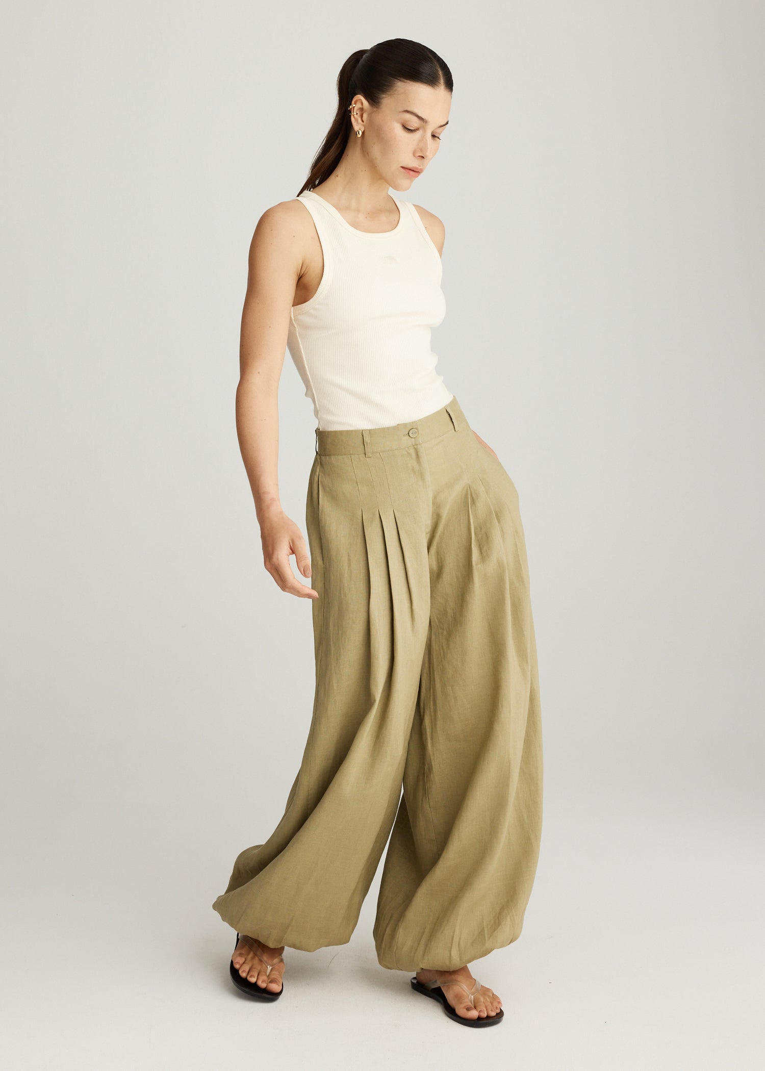 LULU LINEN PANT IN SAGE