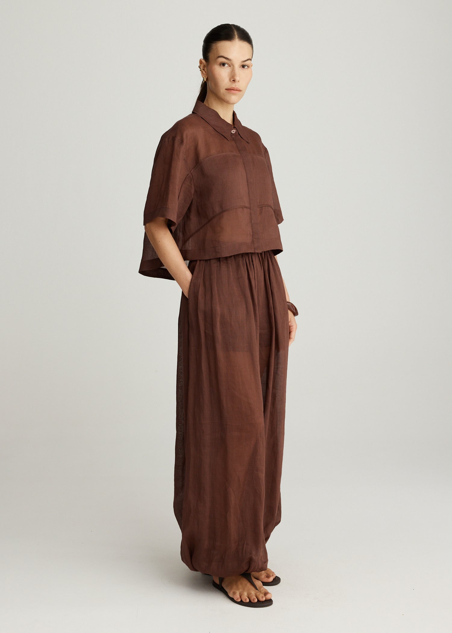 PRE-ORDER ALADDIN RAMIE PANT IN COCOA