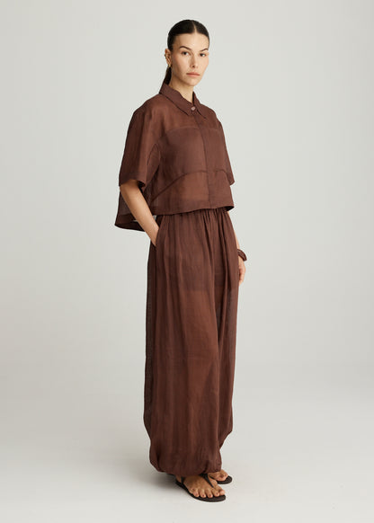 PRE-ORDER ALADDIN RAMIE PANT IN COCOA