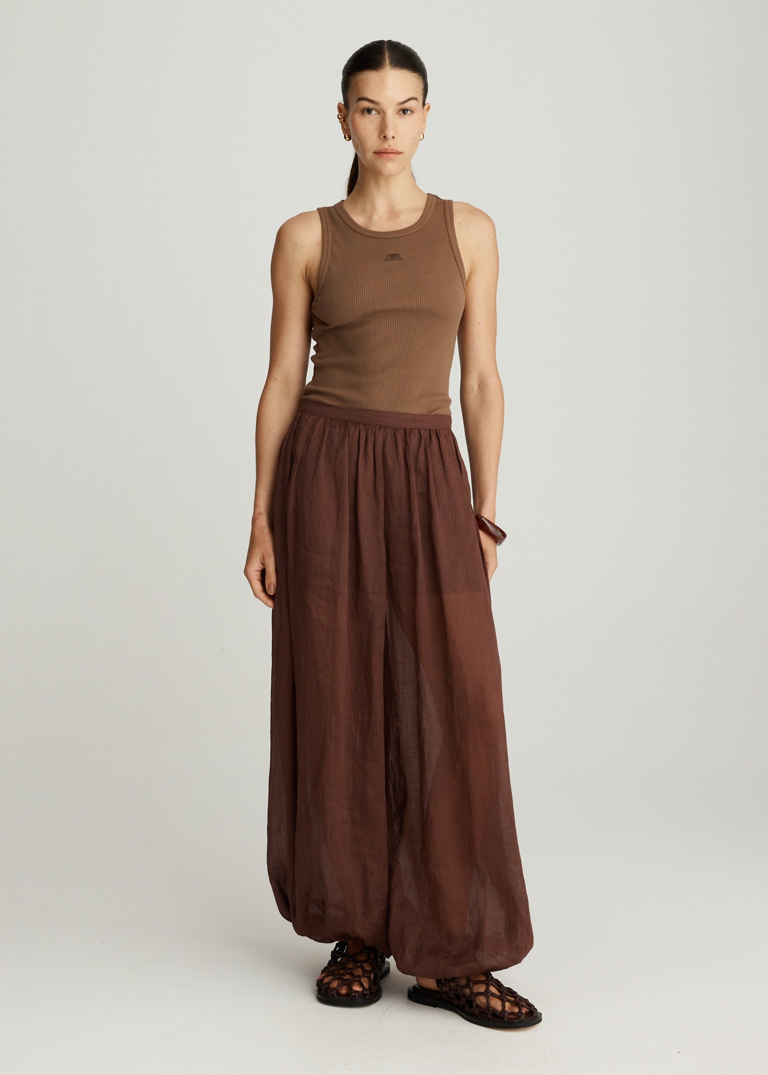 PRE-ORDER ALADDIN RAMIE PANT IN COCOA