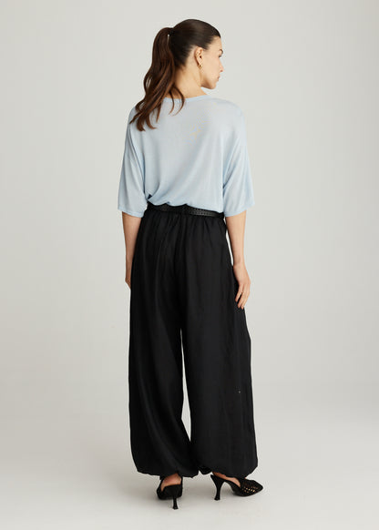 LULU LINEN PANT IN BLACK