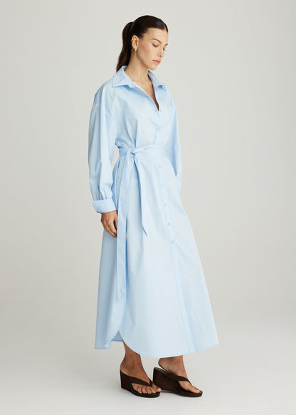 RUSH SHIRT DRESS IN AZURE BLUE