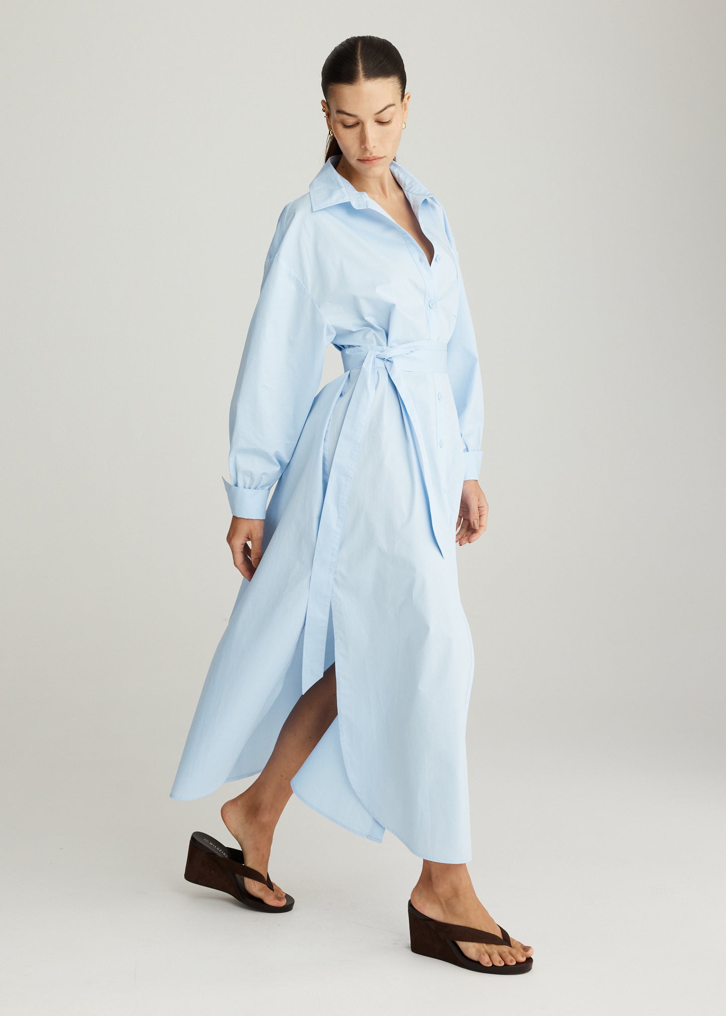 RUSH SHIRT DRESS IN AZURE BLUE