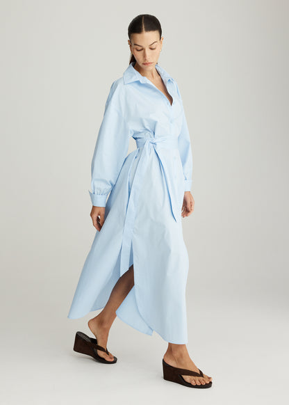 RUSH SHIRT DRESS IN AZURE BLUE