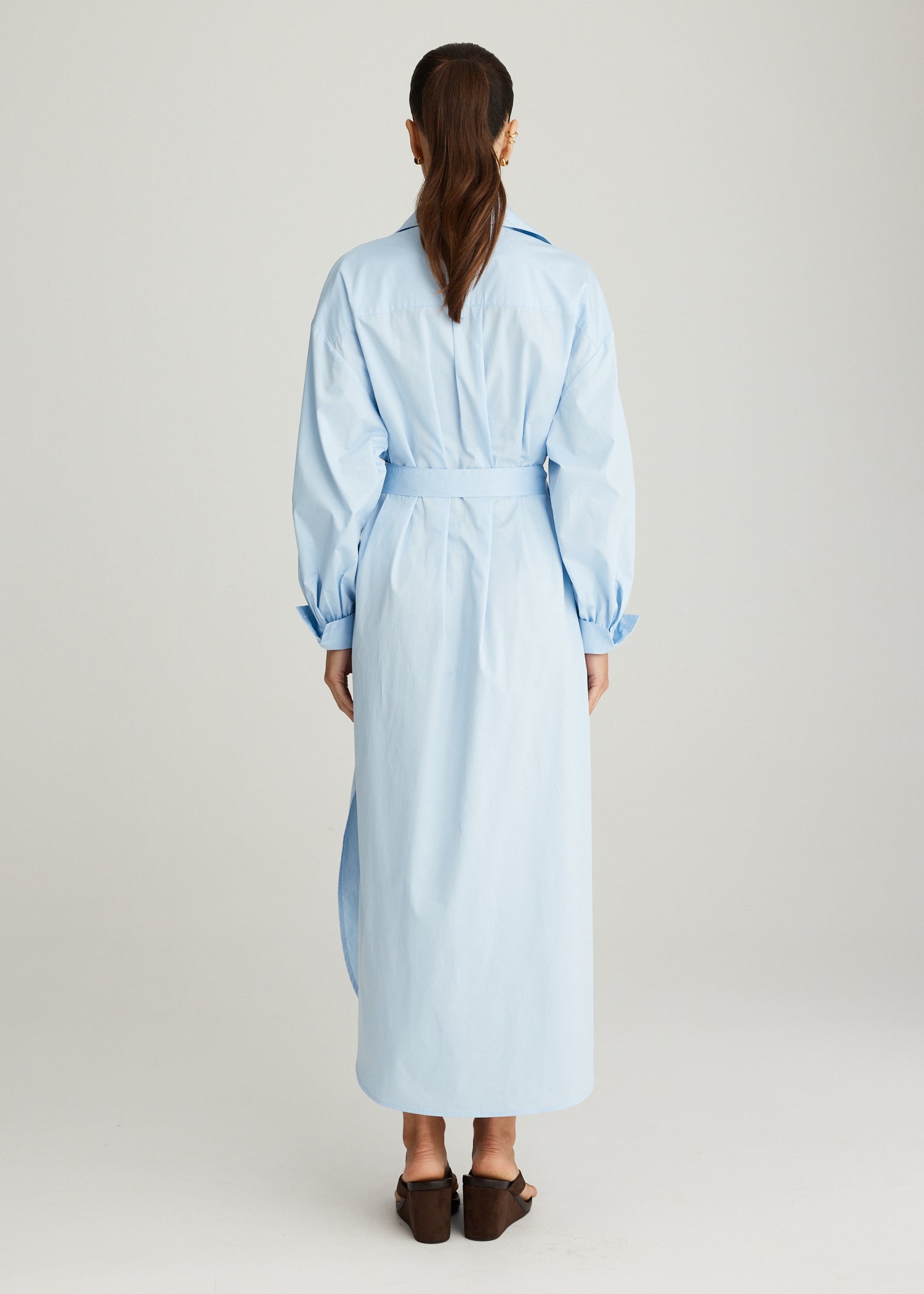 RUSH SHIRT DRESS IN AZURE BLUE