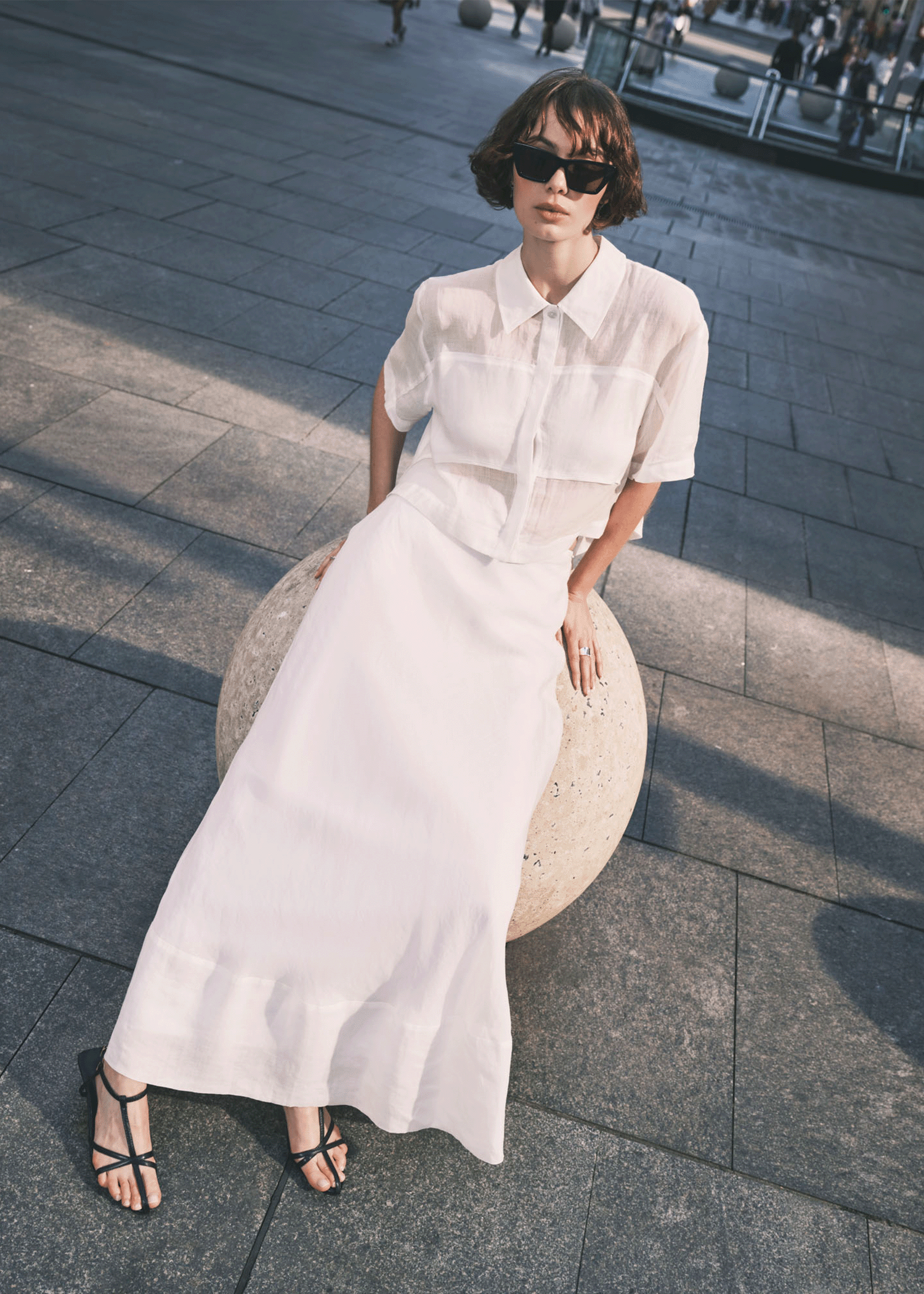 AIRE RAMIE CROP SHIRT