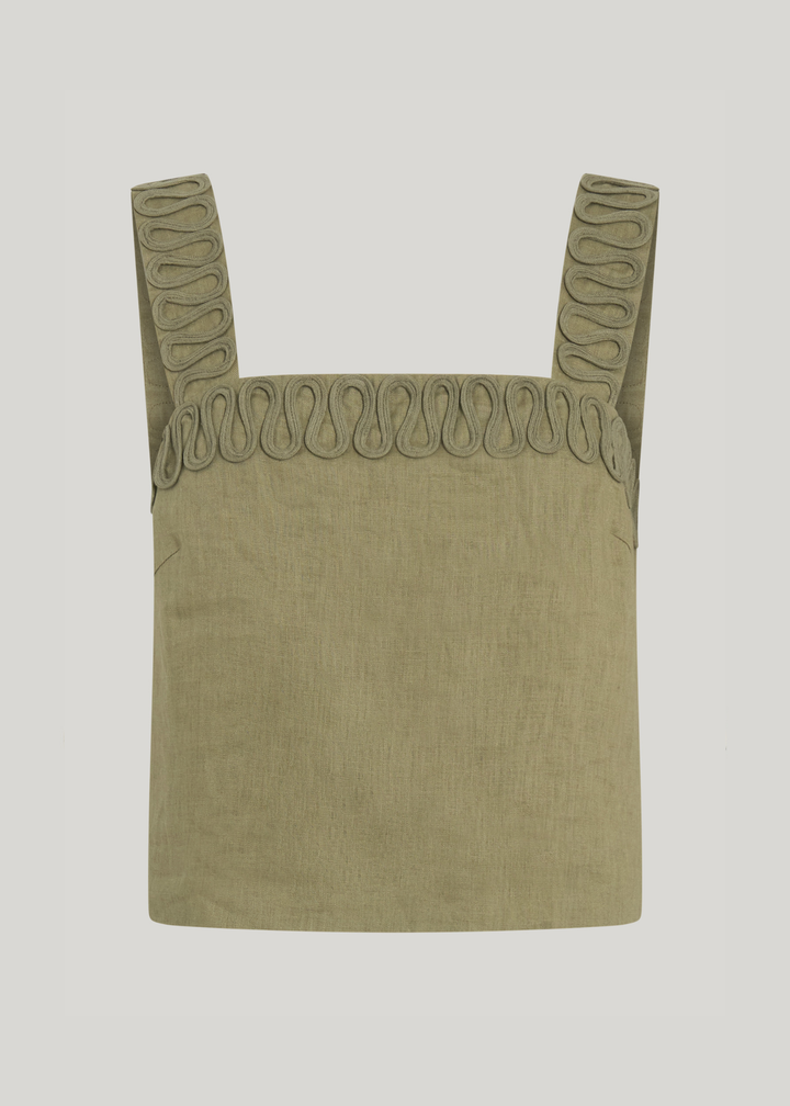 LULU LINEN CROP IN SAGE