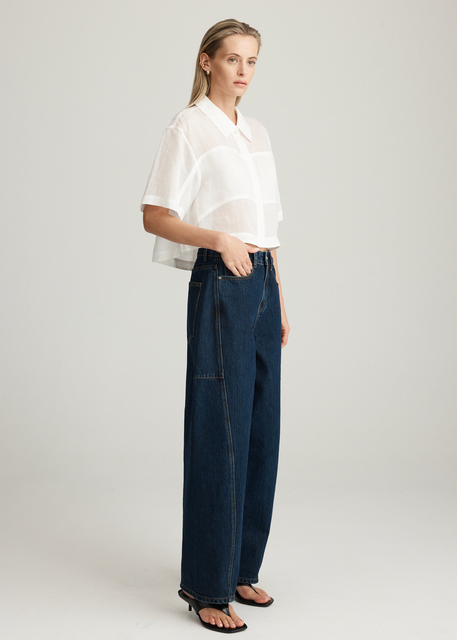 AIRE RAMIE CROP SHIRT